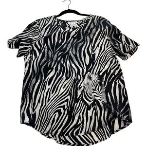 Equipment- Silk Zebra blouse, medium